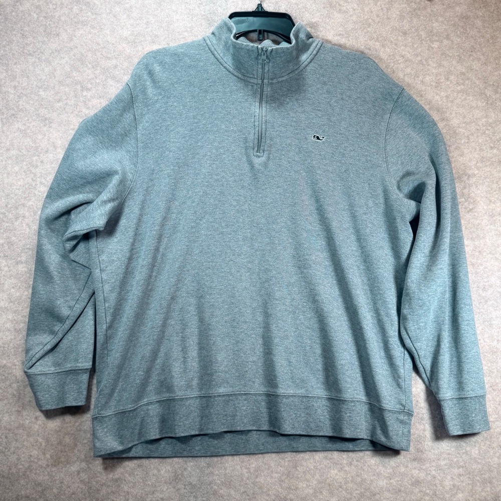 Vineyard Vines Quarter Zip Pullover XL Navy Grey Pima Cotton Bundle 1K2135 - Picture 6 of 16
